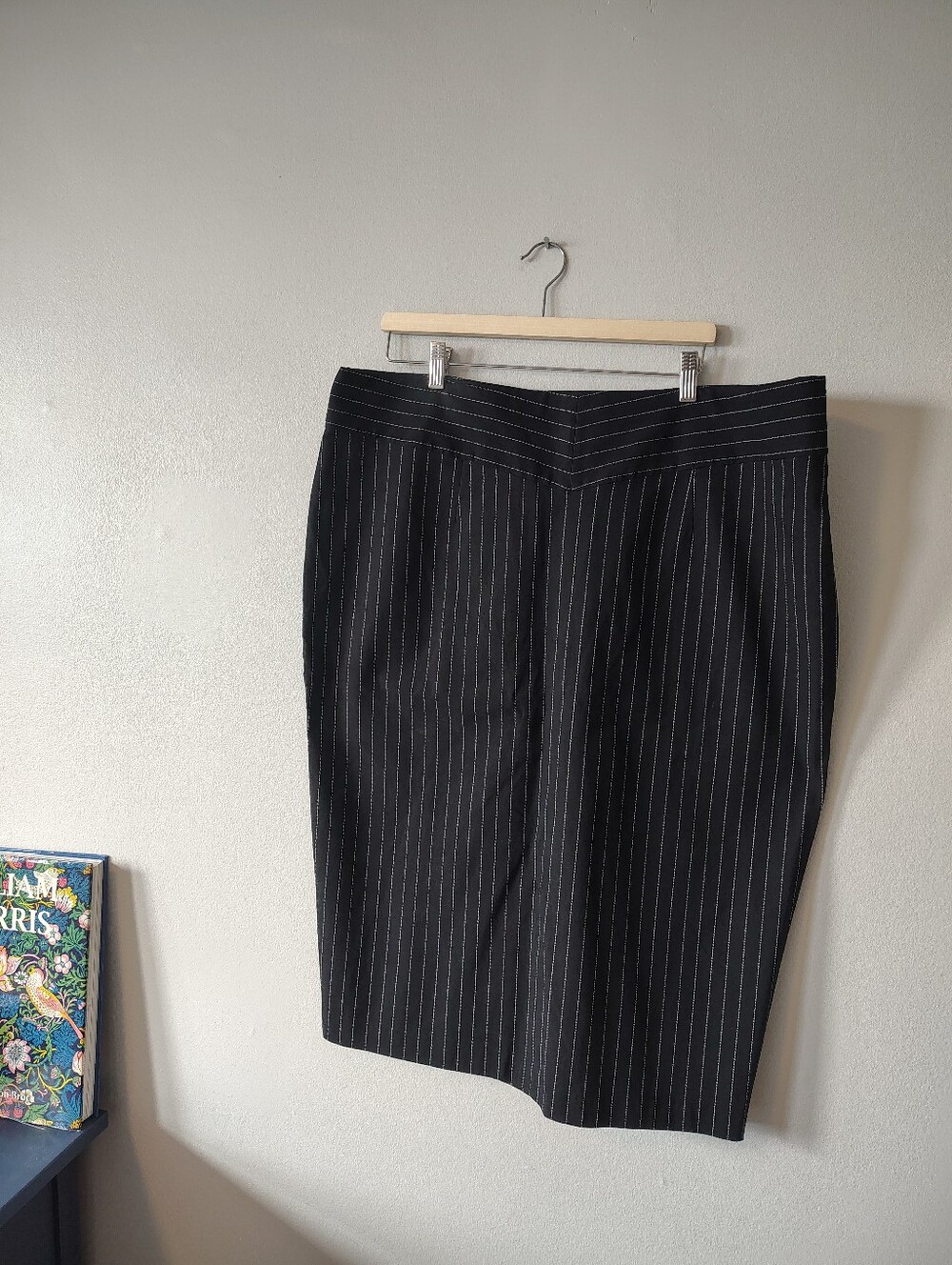 Michel Studio Black Pinstripe Pencil Skirt